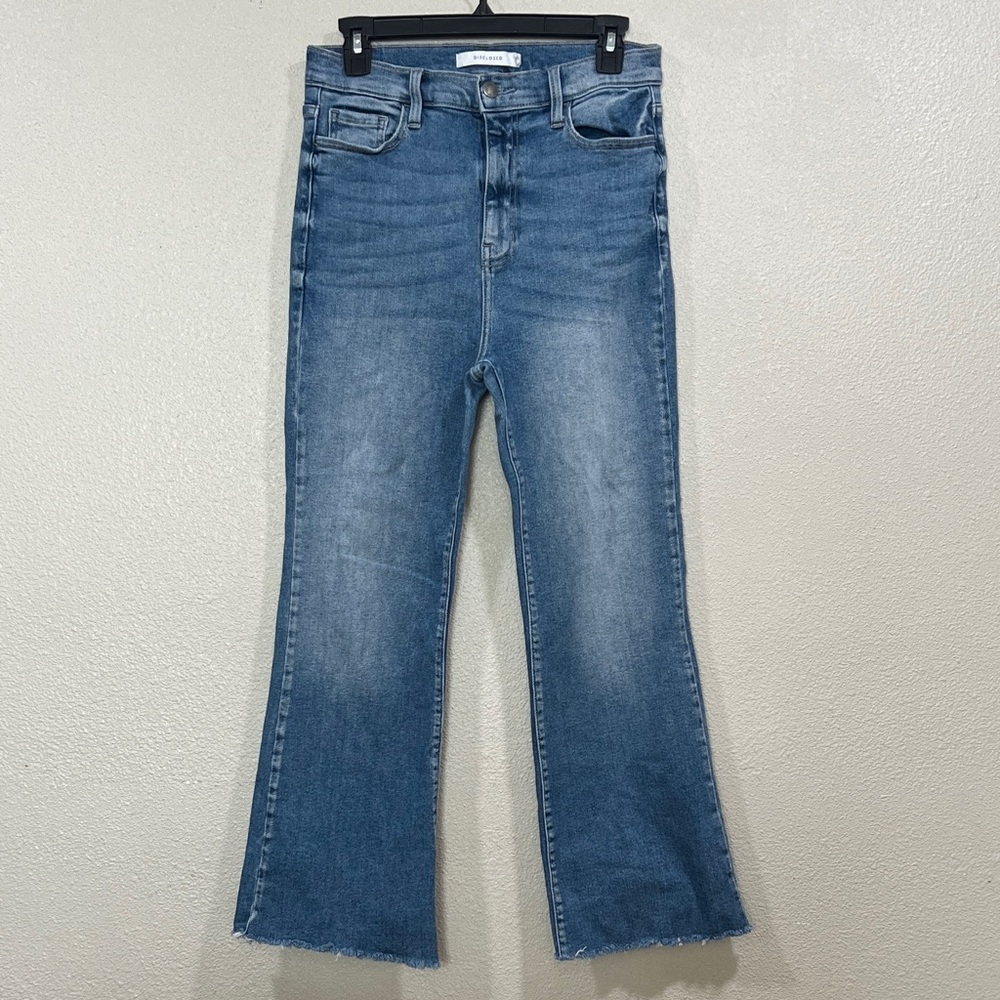 Disclosed  Denim Le Crop Flare Jeans in Medium Blue